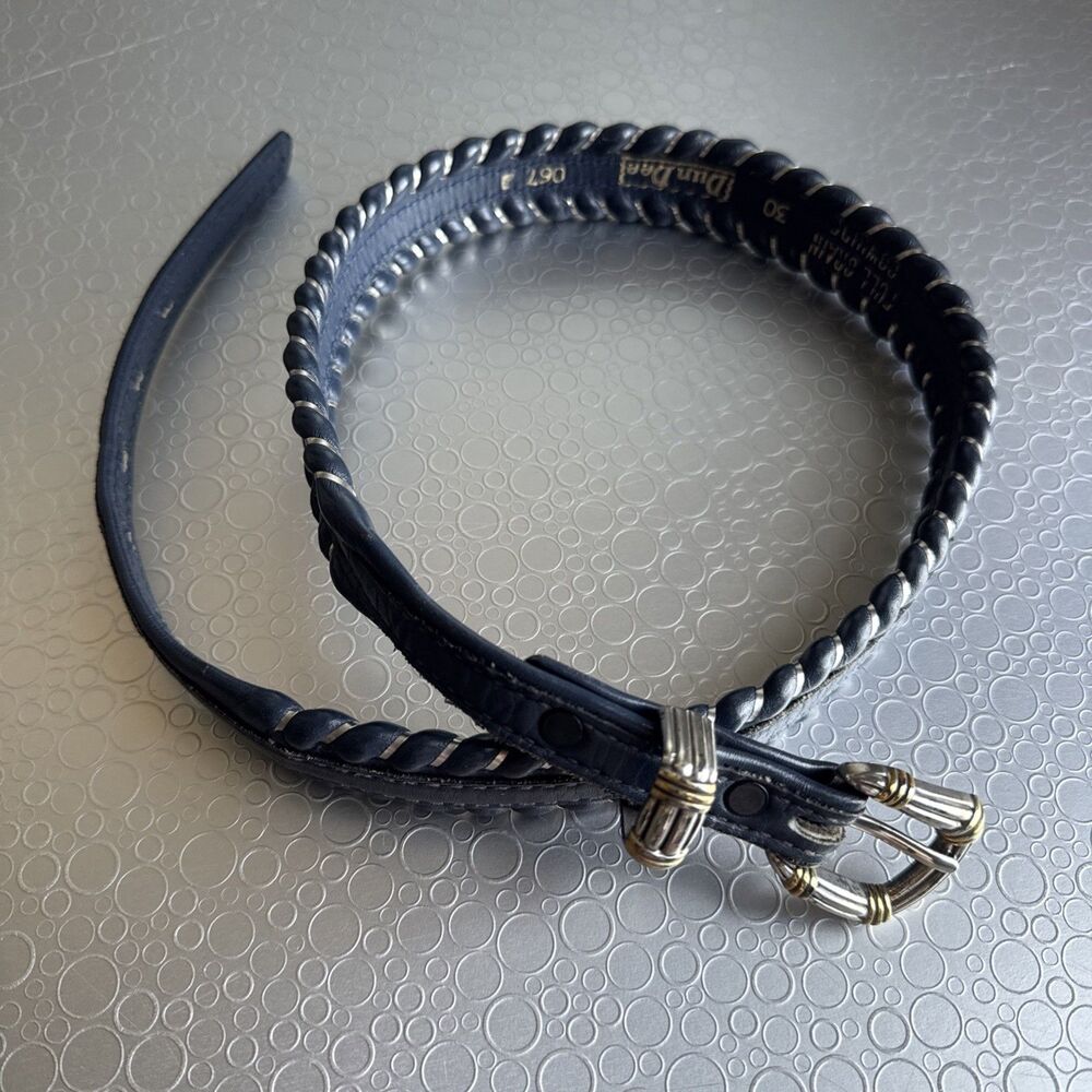 Vintage DunDee Blue Western Twisted Edge Tapered Belt Interchangeable - Size 30